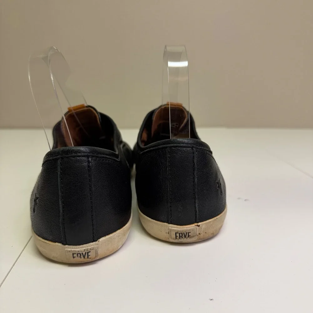 FRYE Women's‎ Black Leather Slip On Sneakers Shoes Size 9.5